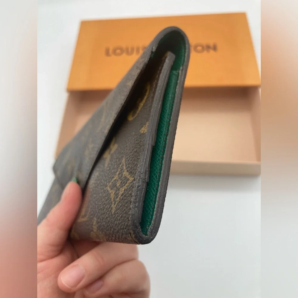LOUIS VUITTON MONOGRAM GREEN INTERIOR TRIFOLD JOSEPHINE WALLET